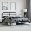 Cama Matrimonial | Cama Para Adultos | Estructura De Cama Con Cabecero Metal Negro 183x213 Cm Cfw272913