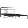 Cama Matrimonial | Cama Para Adultos | Estructura De Cama Con Cabecero Metal Negro 183x213 Cm Cfw272913