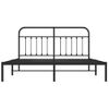 Cama Matrimonial | Cama Para Adultos | Estructura De Cama Con Cabecero Metal Negro 183x213 Cm Cfw272913