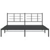 Cama Matrimonial | Cama Para Adultos | Estructura De Cama Con Cabecero Metal Negro 183x213 Cm Cfw43167