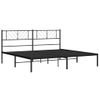 Cama Matrimonial | Cama Para Adultos | Estructura De Cama Con Cabecero Metal Negro 183x213 Cm Cfw379879