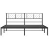 Cama Matrimonial | Cama Para Adultos | Estructura De Cama Con Cabecero Metal Negro 183x213 Cm Cfw379879