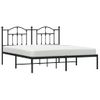 Cama Matrimonial | Cama Para Adultos | Estructura De Cama Con Cabecero Metal Negro 183x213 Cm Cfw266471