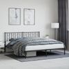 Cama Matrimonial | Cama Para Adultos | Estructura De Cama Con Cabecero Metal Negro 183x213 Cm Cfw213308