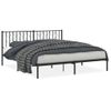 Cama Matrimonial | Cama Para Adultos | Estructura De Cama Con Cabecero Metal Negro 183x213 Cm Cfw213308