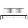 Cama Matrimonial | Cama Para Adultos | Estructura De Cama Con Cabecero Metal Negro 183x213 Cm Cfw213308