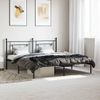 Cama Matrimonial | Cama Para Adultos | Estructura De Cama Con Cabecero Metal Negro 183x213 Cm Cfw415577