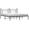 Cama Matrimonial | Cama Para Adultos | Estructura De Cama Con Cabecero Metal Negro 183x213 Cm Cfw415577