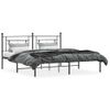 Cama Matrimonial | Cama Para Adultos | Estructura De Cama Con Cabecero Metal Negro 183x213 Cm Cfw415577