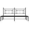 Cama Matrimonial | Cama Para Adultos | Estructura De Cama Con Cabecero Metal Negro 183x213 Cm Cfw415577