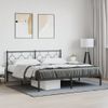 Cama Matrimonial | Cama Para Adultos | Estructura De Cama Con Cabecero Metal Negro 183x213 Cm Cfw998576