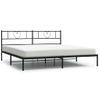 Cama Matrimonial | Cama Para Adultos | Estructura De Cama Con Cabecero Metal Negro 193x203 Cm Cfw306191