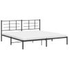 Cama Matrimonial | Cama Para Adultos | Estructura De Cama Con Cabecero Metal Negro 193x203 Cm Cfw49714