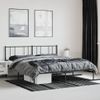 Cama Matrimonial | Cama Para Adultos | Estructura De Cama Con Cabecero Metal Negro 193x203 Cm Cfw142294