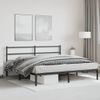 Cama Matrimonial | Cama Para Adultos | Estructura De Cama Con Cabecero Metal Negro 193x203 Cm Cfw601189