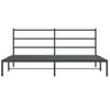 Cama Matrimonial | Cama Para Adultos | Estructura De Cama Con Cabecero Metal Negro 193x203 Cm Cfw601189