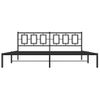 Cama Matrimonial | Cama Para Adultos | Estructura De Cama Con Cabecero Metal Negro 193x203 Cm Cfw326838