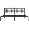 Cama Matrimonial | Cama Para Adultos | Estructura De Cama Con Cabecero Metal Negro 193x203 Cm Cfw172408