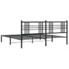 Cama Matrimonial | Cama Para Adultos | Estructura De Cama Con Cabecero Metal Negro 193x203 Cm Cfw172408