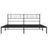 Cama Matrimonial | Cama Para Adultos | Estructura De Cama Con Cabecero Metal Negro 193x203 Cm Cfw950197