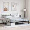 Cama Matrimonial | Cama Para Adultos | Estructura De Cama Con Cabecero Metal Negro 193x203 Cm Cfw253159