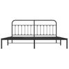 Cama Matrimonial | Cama Para Adultos | Estructura De Cama Con Cabecero Metal Negro 193x203 Cm Cfw989193