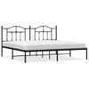 Cama Matrimonial | Cama Para Adultos | Estructura De Cama Con Cabecero Metal Negro 193x203 Cm Cfw266197