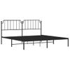 Cama Matrimonial | Cama Para Adultos | Estructura De Cama Con Cabecero Metal Negro 193x203 Cm Cfw308783