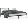 Cama Matrimonial | Cama Para Adultos | Estructura De Cama Con Cabecero Metal Negro 193x203 Cm Cfw755524