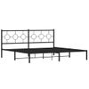 Cama Matrimonial | Cama Para Adultos | Estructura De Cama Con Cabecero Metal Negro 193x203 Cm Cfw459706