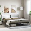 Cama Matrimonial | Cama Para Adultos | Estructura De Cama Con Cabecero Metal Negro 193x203 Cm Cfw451026