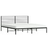 Cama Matrimonial | Cama Para Adultos | Estructura De Cama Con Cabecero Metal Negro 193x203 Cm Cfw451026