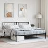 Cama Matrimonial | Cama Para Adultos | Estructura De Cama Con Cabecero Metal Negro 193x203 Cm Cfw907696