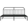 Cama Matrimonial | Cama Para Adultos | Estructura De Cama Con Cabecero Metal Negro 200x200 Cm Cfw988613