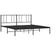 Cama Matrimonial | Cama Para Adultos | Estructura De Cama Con Cabecero Metal Negro 200x200 Cm Cfw289948