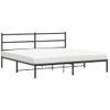 Cama Matrimonial | Cama Para Adultos | Estructura De Cama Con Cabecero Metal Negro 200x200 Cm Cfw486978