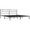 Cama Matrimonial | Cama Para Adultos | Estructura De Cama Con Cabecero Metal Negro 200x200 Cm Cfw147807