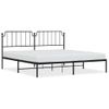 Cama Matrimonial | Cama Para Adultos | Estructura De Cama Con Cabecero Metal Negro 200x200 Cm Cfw557931