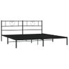 Cama Matrimonial | Cama Para Adultos | Estructura De Cama Con Cabecero Metal Negro 200x200 Cm Cfw238288