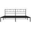 Cama Matrimonial | Cama Para Adultos | Estructura De Cama Con Cabecero Metal Negro 200x200 Cm Cfw238288