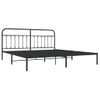 Cama Matrimonial | Cama Para Adultos | Estructura De Cama Con Cabecero Metal Negro 200x200 Cm Cfw601108