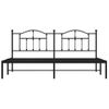 Cama Matrimonial | Cama Para Adultos | Estructura De Cama Con Cabecero Metal Negro 200x200 Cm Cfw211158