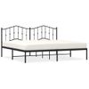 Cama Matrimonial | Cama Para Adultos | Estructura De Cama Con Cabecero Metal Negro 200x200 Cm Cfw103035