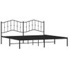 Cama Matrimonial | Cama Para Adultos | Estructura De Cama Con Cabecero Metal Negro 200x200 Cm Cfw103035