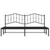 Cama Matrimonial | Cama Para Adultos | Estructura De Cama Con Cabecero Metal Negro 200x200 Cm Cfw103035