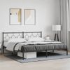 Cama Matrimonial | Cama Para Adultos | Estructura De Cama Con Cabecero Metal Negro 200x200 Cm Cfw172355