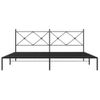 Cama Matrimonial | Cama Para Adultos | Estructura De Cama Con Cabecero Metal Negro 200x200 Cm Cfw45817