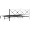 Cama Matrimonial | Cama Para Adultos | Estructura De Cama Con Cabecero Metal Negro 200x200 Cm Cfw45817