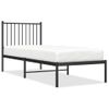 Cama Individual | Cama Para Adultos | Estructura De Cama Con Cabecero Metal Negro 75x190 Cm Cfw216967