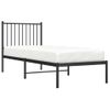 Cama Individual | Cama Para Adultos | Estructura De Cama Con Cabecero Metal Negro 75x190 Cm Cfw216967